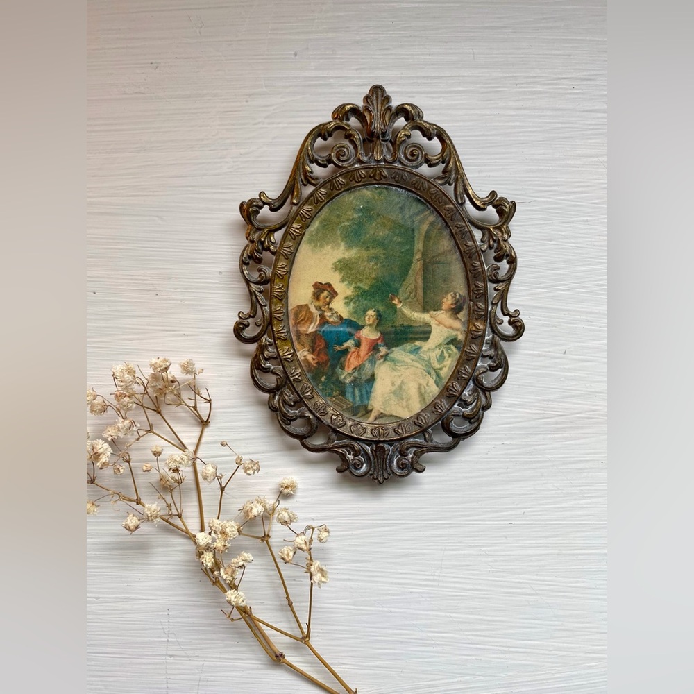 Vintage Ornate Brass Made In Italy Frame